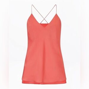 Jigsaw pink orangish cross back v-neck cami size 8